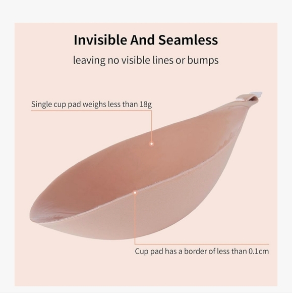 Backless Strapless Self Adhesive Stick On Bra  - Nude - Fits A Cups - New - Picture 4 of 4